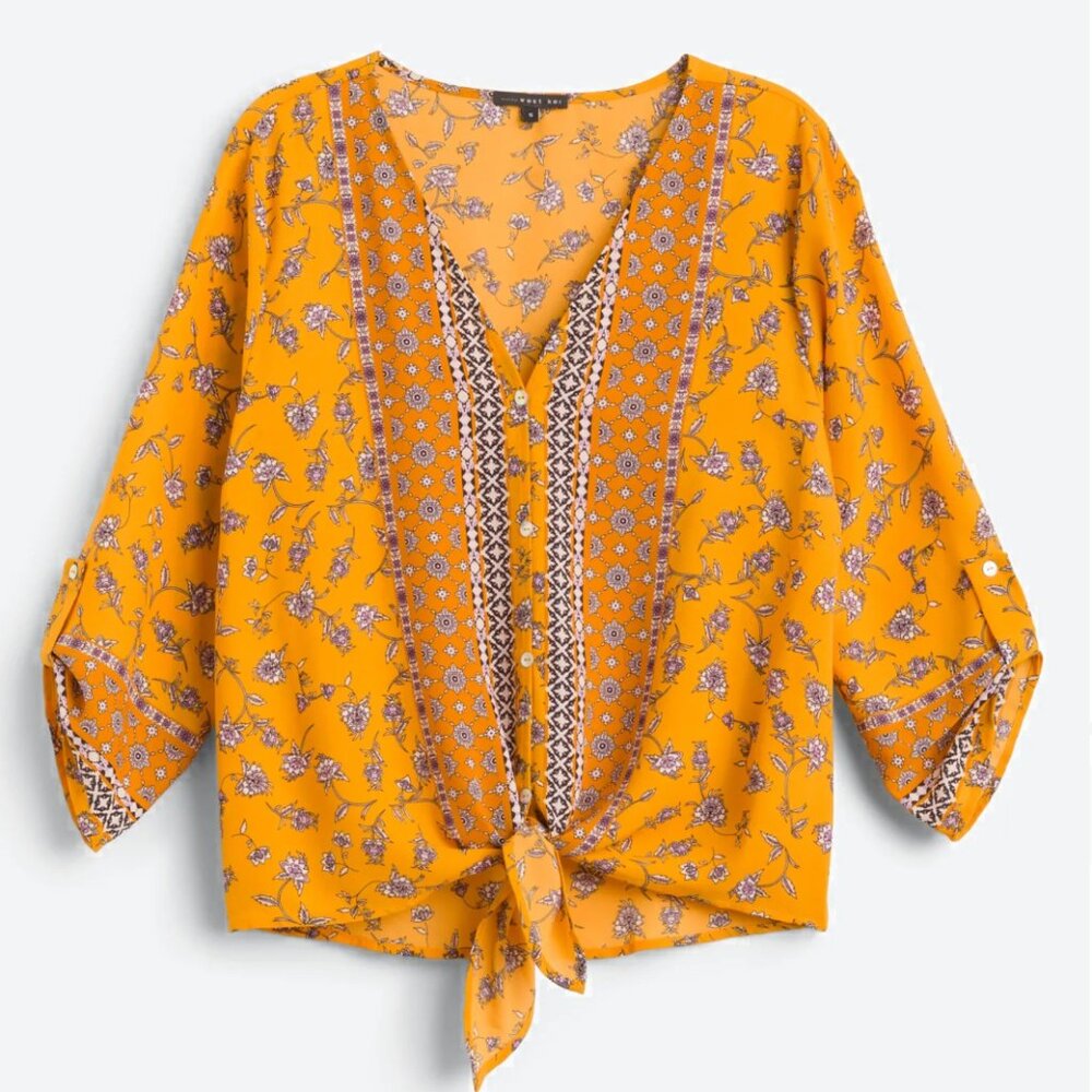 WEST KEI Talina Tie Front Blouse